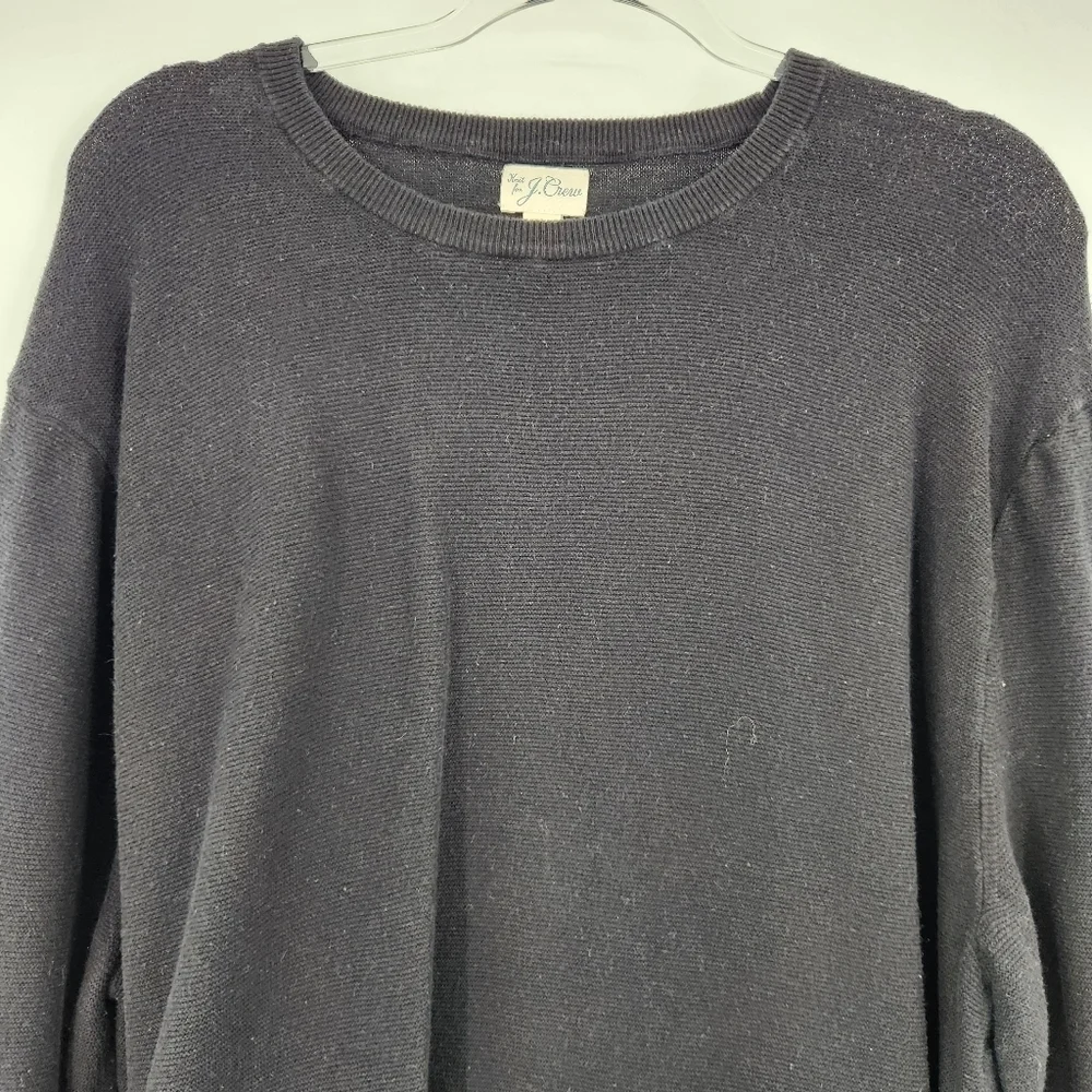 J. Crew Long Sleeve Crewneck Pullover Sweater Mens Size XL Tall Black